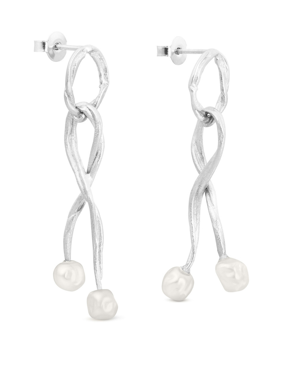 Anika and August | 18K White Gold Diamond Earrings